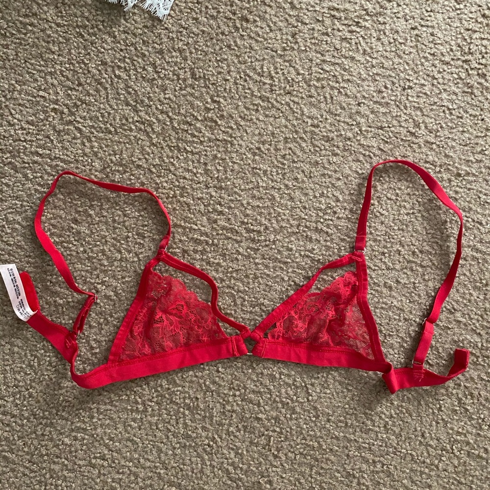 Red Lace unlined Bralette